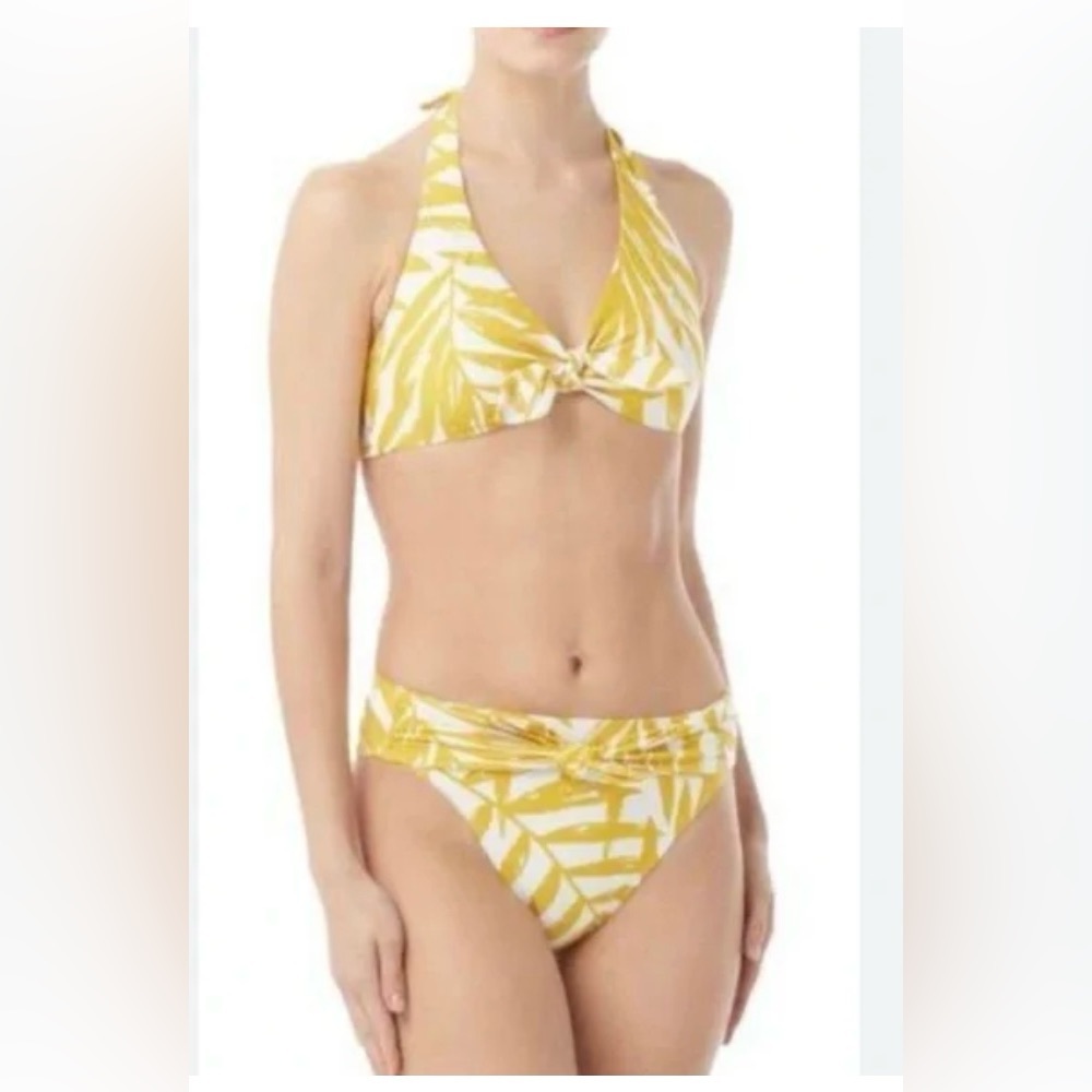 Carmen Marc Valvo Geometric Yellow and White Bikini